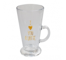 Valentines Day Latte Glass