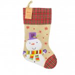 Deluxe Plush Tartan Snowman Christmas Stocking