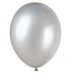 12" Premium Pearlized Balloons Shimmer Silver Pack Of 8