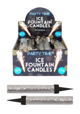 SILVER CAKE ICE FOUNTAIN SPARKLING FIREWORKS 12CM 2 PACK