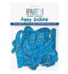 Blue & Silver Glitz Range "Happy Birthday" Banner