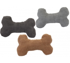 Corduroy Plush Bone With Squeaker 3 Assorted