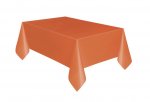 Pumpkin Orange Solid Rectangular Plastic Table Cover54"x108"