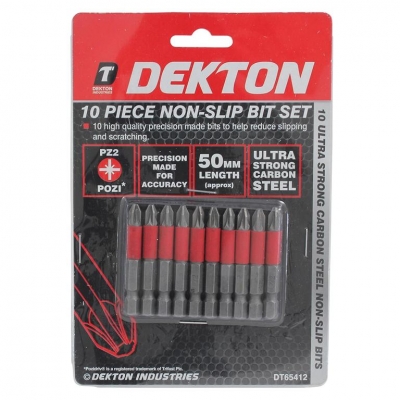 Dekton 10 Pack Non-Slip Bit Set 50mm