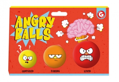 Angry Face Stress Balls Pack Of 3