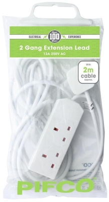 2 Gang ( 2 Way ) Extention Lead ( 2M )