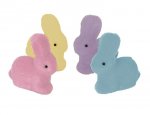 Mini Flocked Bunny Decorations 4 Pack