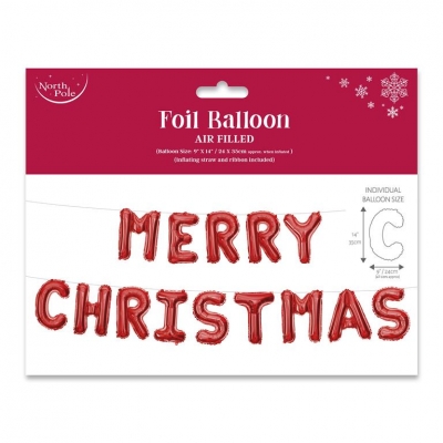 Christmas Foil Letter Balloon Red