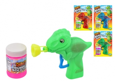 Dino Friction Bubble Gun 3 Colours On Blistercard