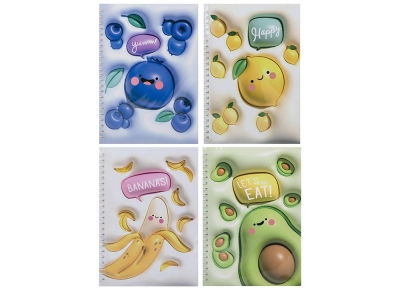 A5 Puffy Look Notebook Fruit Design ( Assorted Designs )