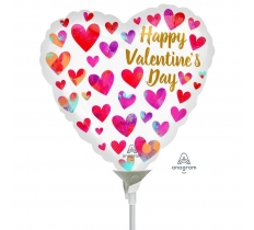 Happy Valentines Day 9" Painterly Hearts