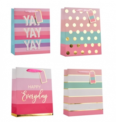 Girls Foiled Large Gift Bag 30x42x12cm