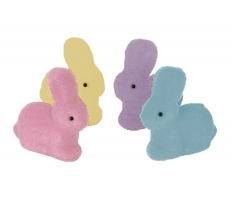 Mini Flocked Bunny Decorations 4 Pack