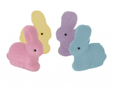 Mini Flocked Bunny Decorations 4 Pack