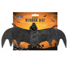 Halloween Hanging Rubber Bat 30cm