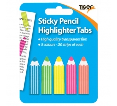 Pencil Neon Sticky Highlighter Tabs