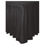 Black Solid Plastic Table Skirt 29" x 14 ft