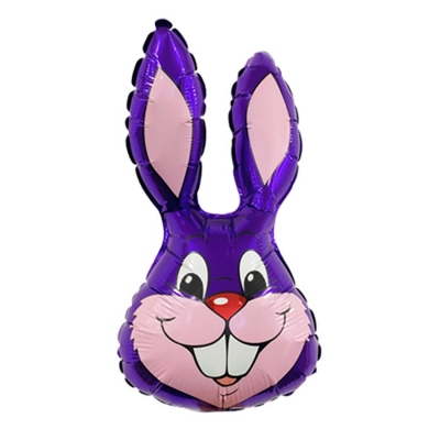 14" Purple Bunny Rabbit Head Foil Balloon