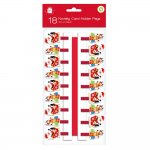 Christmas Novelty Peg Holders 18 Pack