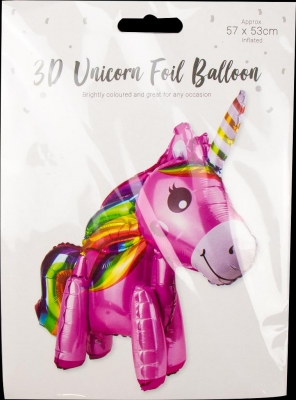 72cm Unicorn 3D Foil Balloon