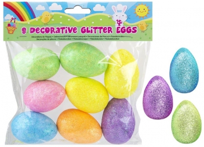 Pack Of 8 Large Glitter Eggs