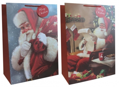 Gift Bag Christmas Trad Santas Ex Large ( 32 x 44 x 11cm)