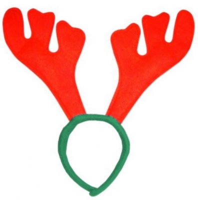 Christmas Felt Antler Headband Red & Green