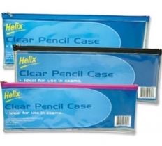 Clear Penc Case 13in X 5in Zip Assorted Colour