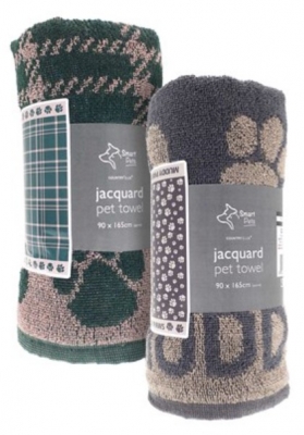 Jacquard Muddy Paws Design Dog Towels Jumbo Size 90x165cm