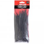 Dekton 150 Pcs 2.5mm X 150mm Black Cable Ties