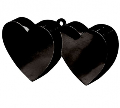 Black Double Heart Balloon Weights 170g / 6oz