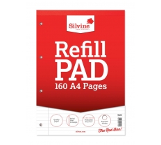 Silvine A4 Refill Pad Lined With Margin 160 Pages