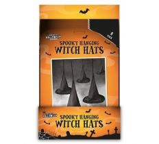 Halloween Spooky Hanging Witch Hats 8pk