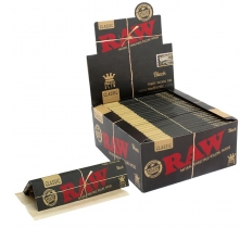 Raw Black Connoisseur King Size Slim and Tips 24 Pack