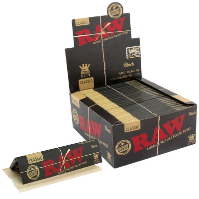 Raw Black Connoisseur King Size Slim and Tips 24 Pack