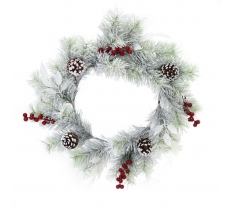 Snowy Pinecone Berry Wreath 55Cm