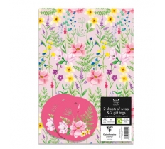 Floral 2 Gift Sheets and 2 Gift Tags