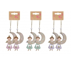 Hanging Angel With Moon 2Pc