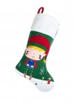 Deluxe Plush Boy Elf Christmas Stocking 40cm X 25cm