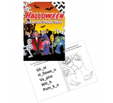 Halloween A6 Colour & Puzzle Book X 24 (12p Each)