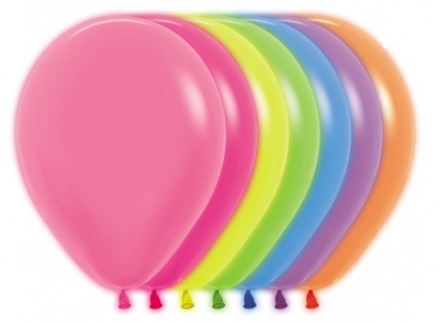 Sempertex 12" Neon Assortment Latex Balloons 12 Pack