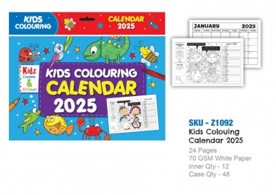 2025 Kids Colouring Calender