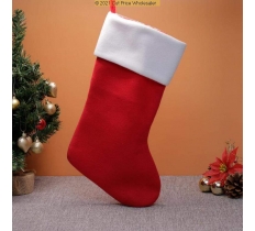 Deluxe Plush Plain Red Stocking 40cm X 25cm