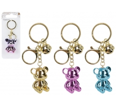 Metallic Bear Keychain 6 Assorted