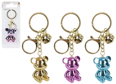 Metallic Bear Keychain 6 Assorted