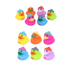 Mini Neon 5cm Rubber Ducks In Caps