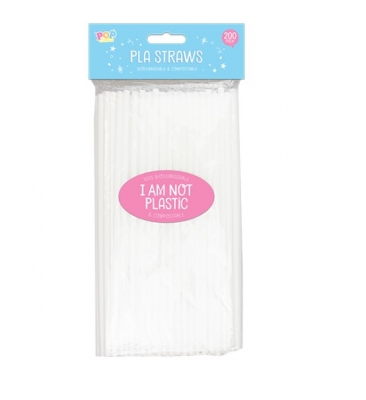 Biodegradable & Compostable PLA Straws 200 Pack