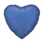 Amscan Silk Lustre Azure Blue Heart Standard Foil Balloons