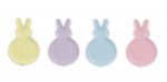 Easter Ceramic Bunny Plate 4 Pack ( Asssorted Colour )