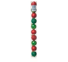 10 x 60mm Red Multi Finish Baubles